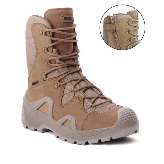 Hakiki Ciltli Nubuk Deri Fermuarlı Askeri Taktik | Profesyonel Outdoor Görev Botu - FAGİ SHOP