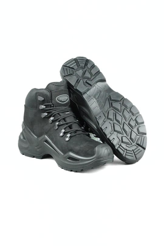 Scooter Watertight Hakiki Nubuk Deri Su Geçirmez Tactical Siyah Bot